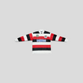 CLB XXIII Louis Vuitton long-sleeved lambskin leather rugby polo in red, black, and white with intarsia logo details.