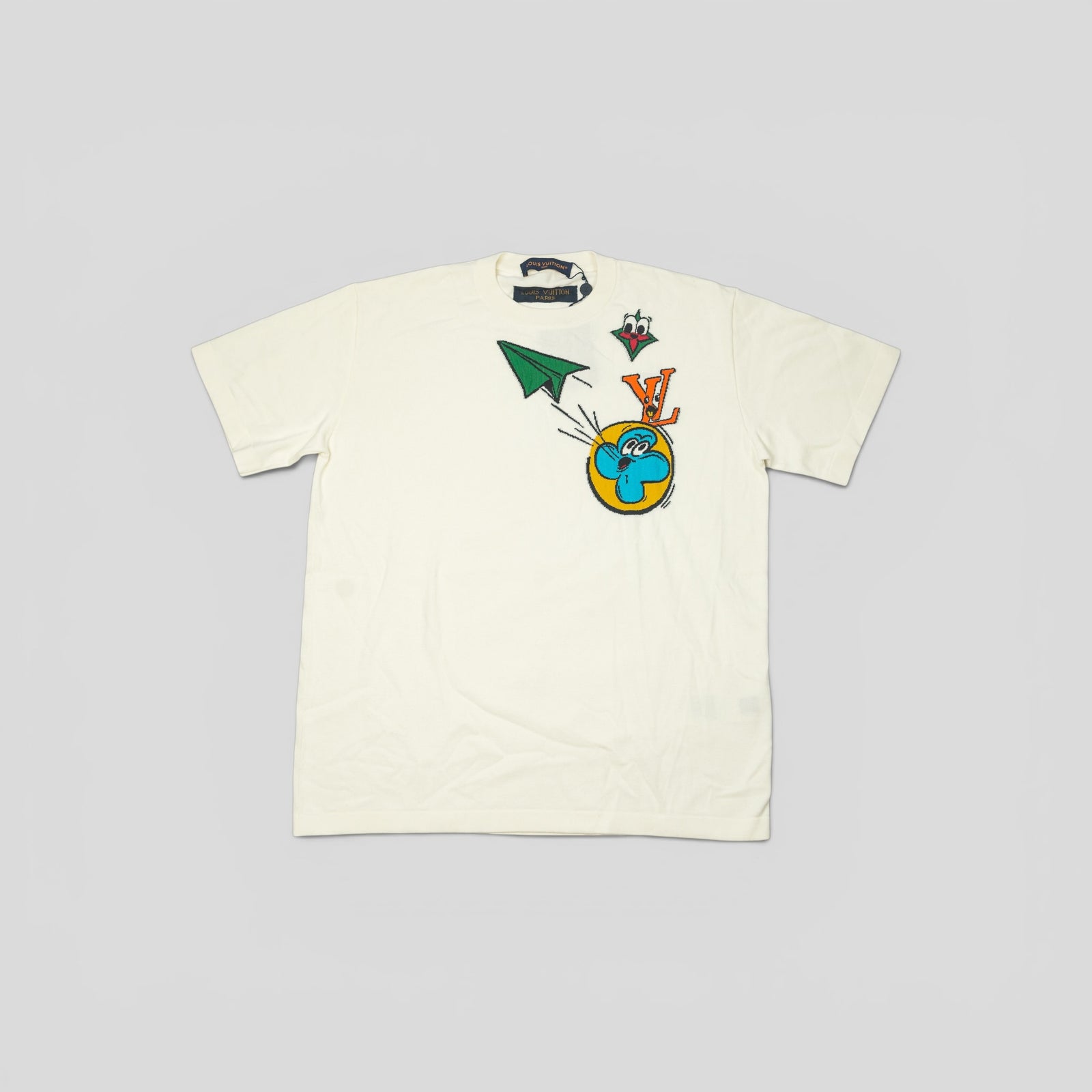 Louis Vuitton Monogram Comics Intarsia Short Sleeved Crewneck