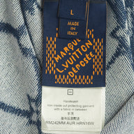 Louis Vuitton Monogram Fishnet Short Sleeve Knit Shirt in Blue