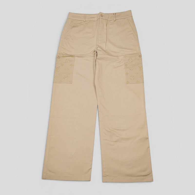 Louis Vuitton Monogram  Flocked Workwear Pants in Beige
