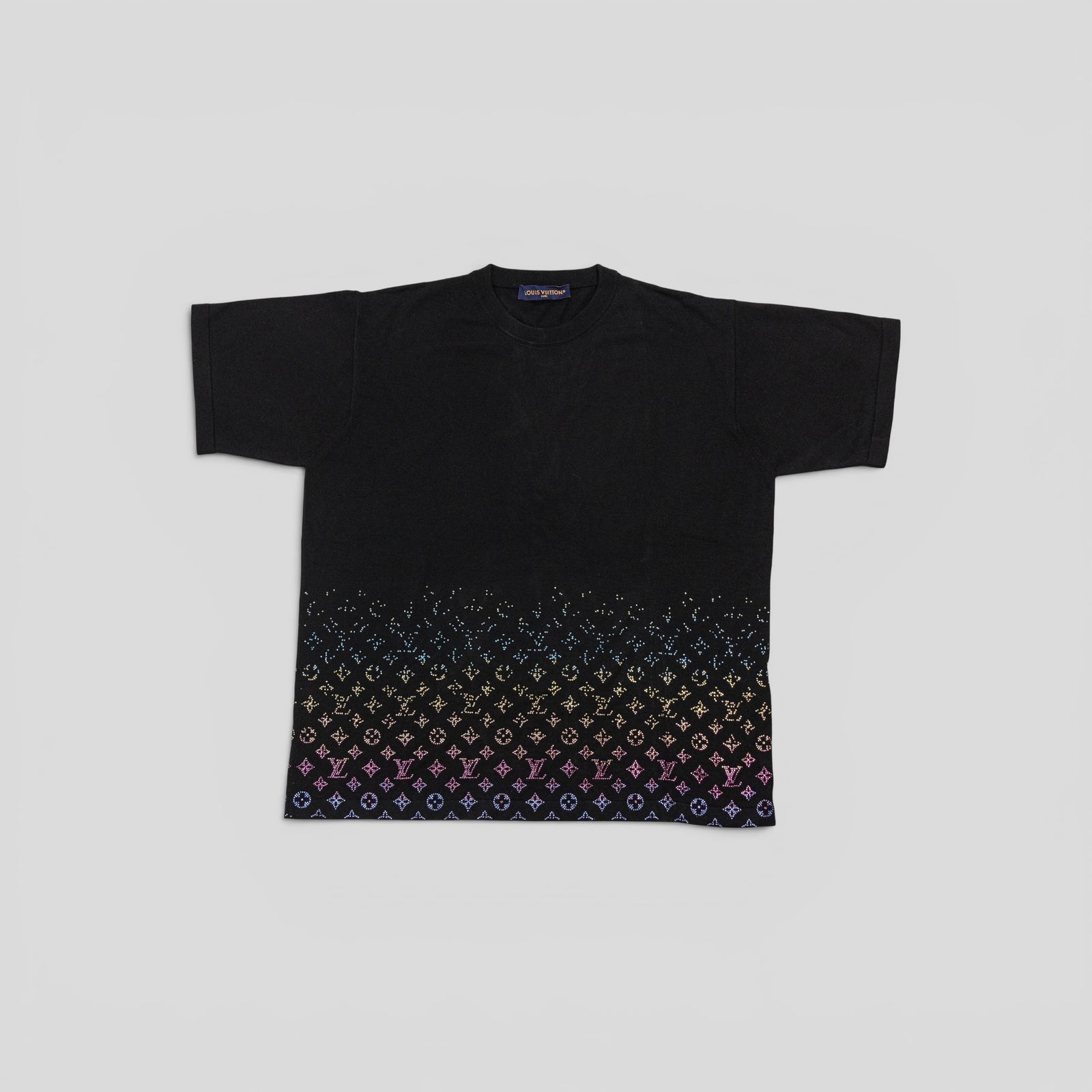 Louis Vuitton Rhinestone Monogram Degrade Tee in Black