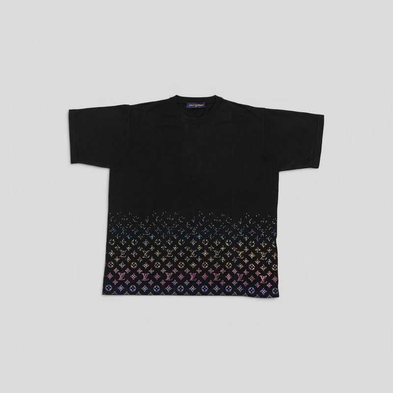 Louis Vuitton Rhinestone Monogram Degrade Tee in Black