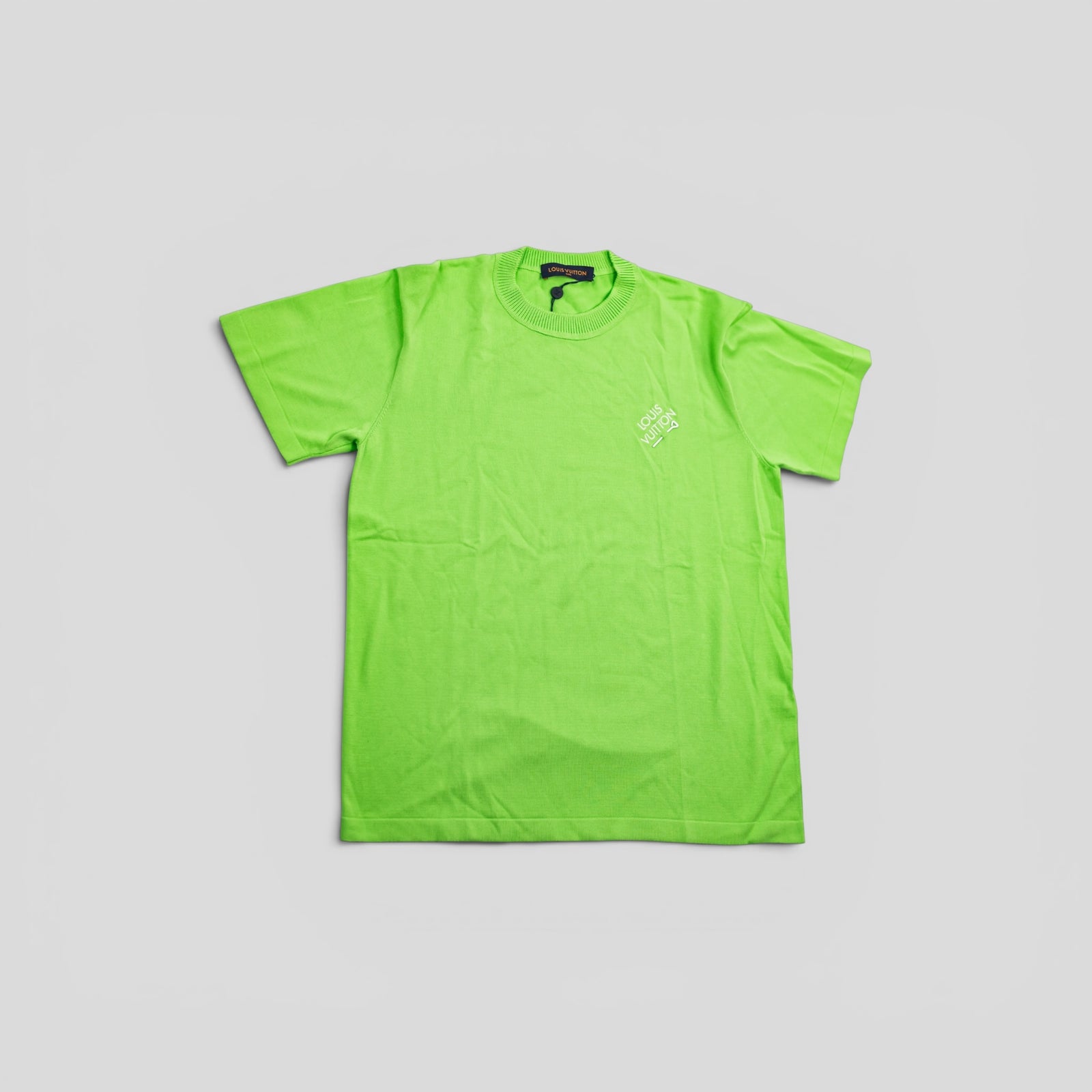 Louis Vuitton Signature Short Sleeve Crewneck Knitwear in Light Green