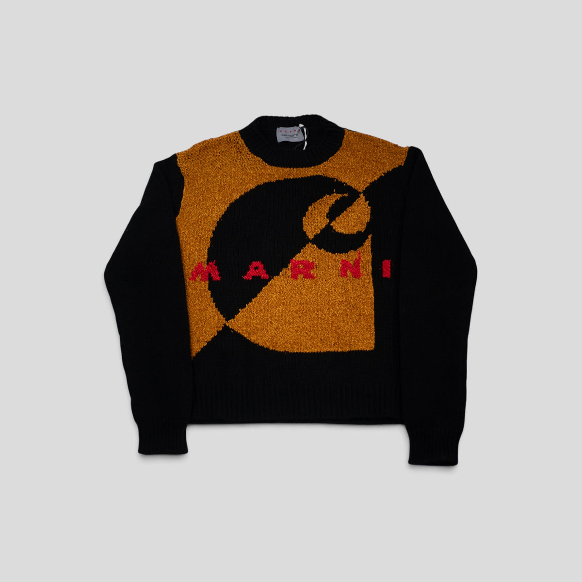 MARNI CARHARTT WOOL/SILK SWEATER - BLACK/BROWN