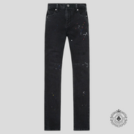 RTA Olivier Tri Paint Skinny Jeans in Black