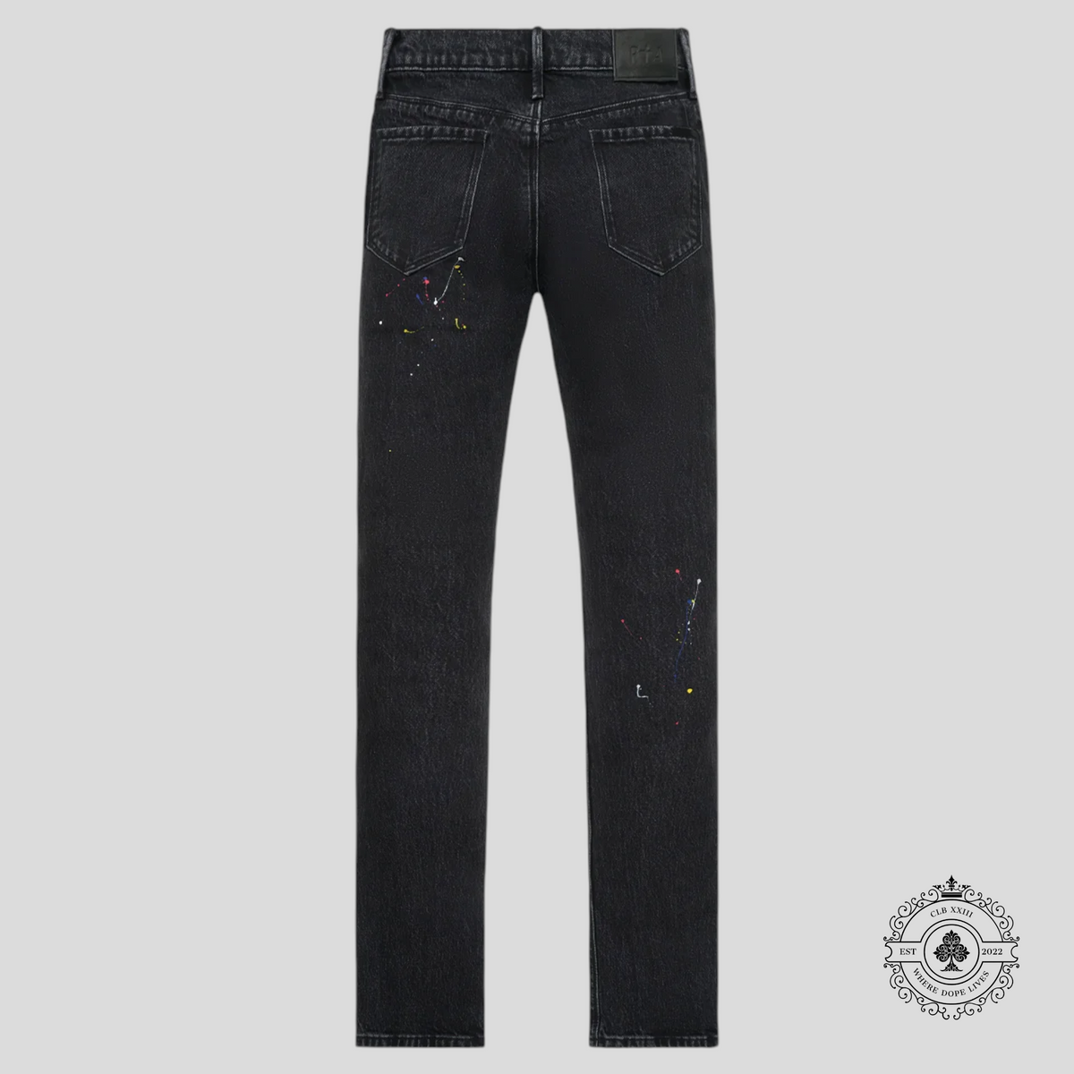 RTA Olivier Tri Paint Skinny Jeans in Black