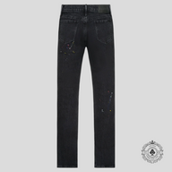RTA Olivier Tri Paint Skinny Jeans in Black