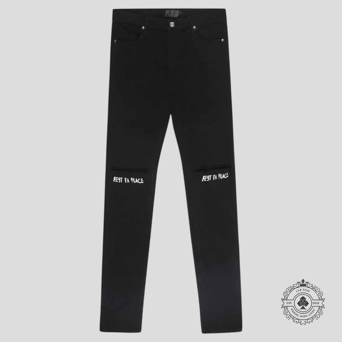 RTA Bryant Rest in Peace Jeans in Black