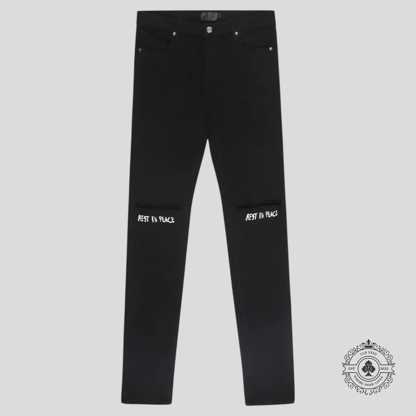 RTA Bryant Rest in Peace Jeans in Black