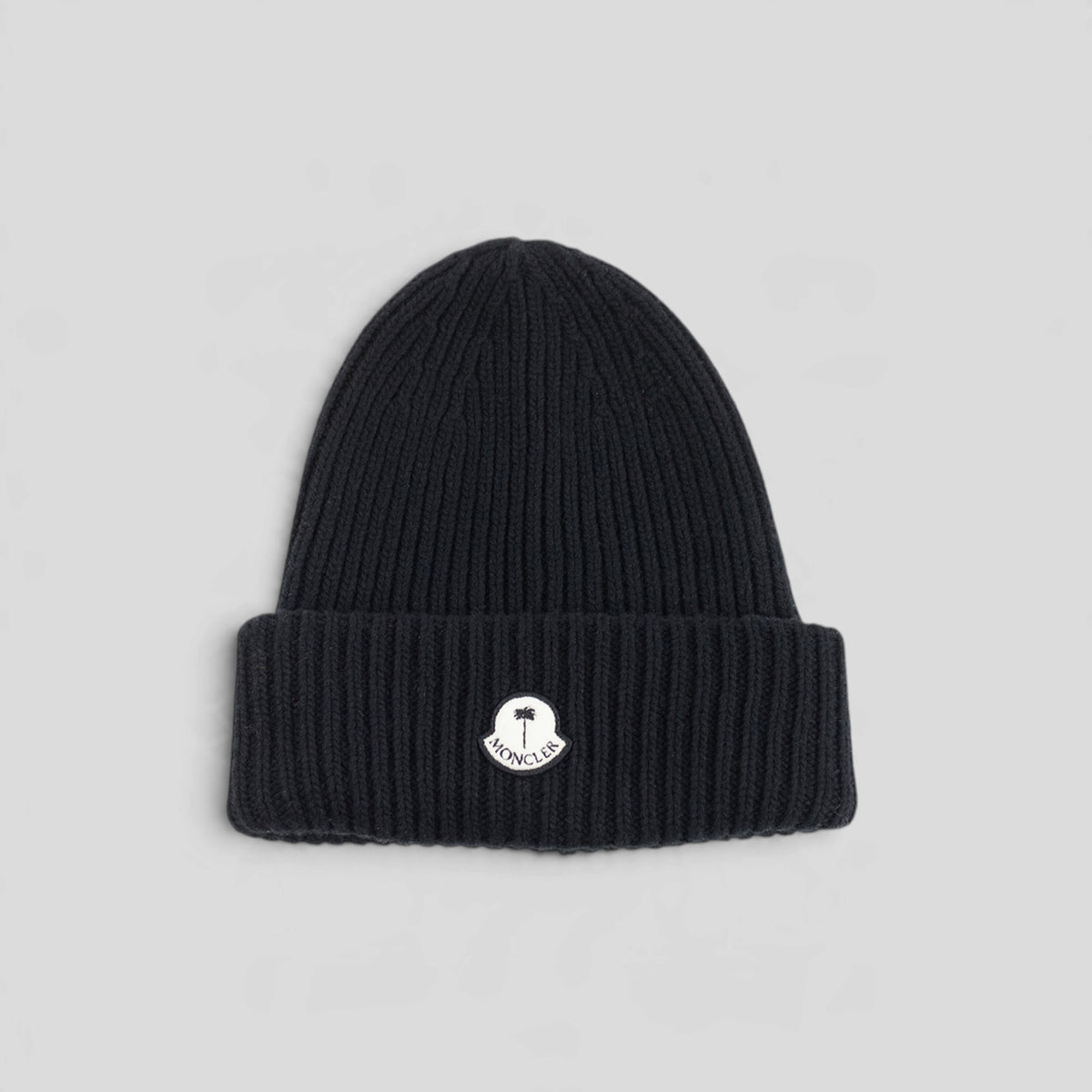 Moncler Palm Logo Beanie in Black