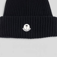 Moncler Palm Logo Beanie in Black