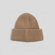 Moncler Palm Logo Beanie in Brown