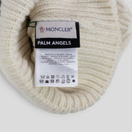 Moncler Palm Logo Beanie in White