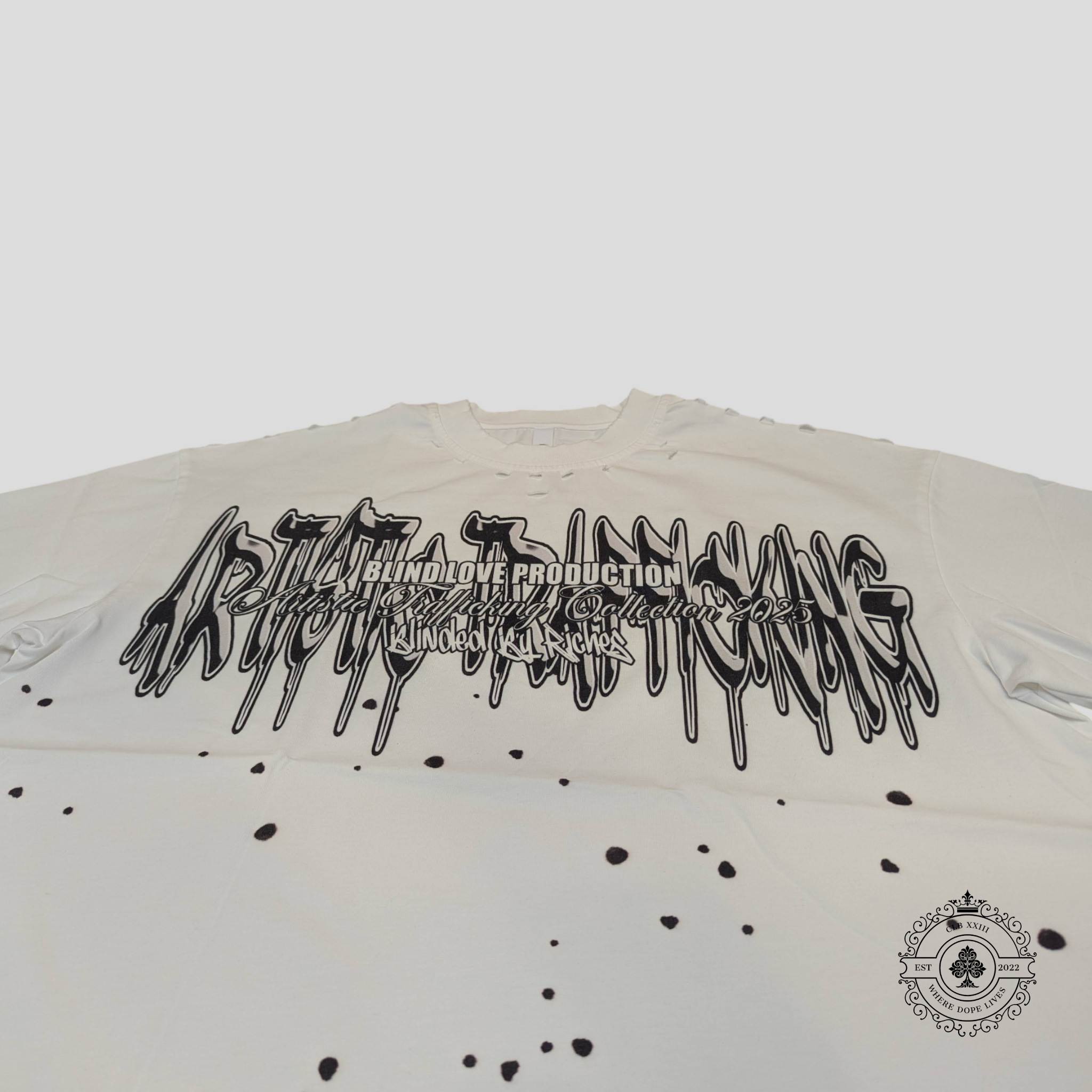 Blind Love Artistic Trafficking T-Shirt in White/Black
