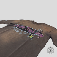 Blind Love Artistic Trafficking Rhinestone Crewneck in Brown
