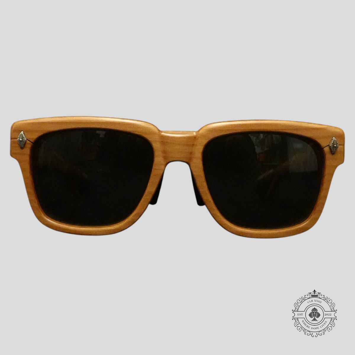 Chrome Hearts Lilith Glasses in Wood/Silver