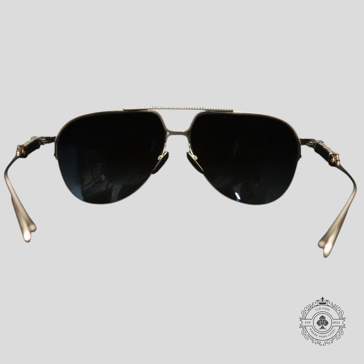 Chrome Hearts Full Metal Chicken Glasses in Zebra/Silver
