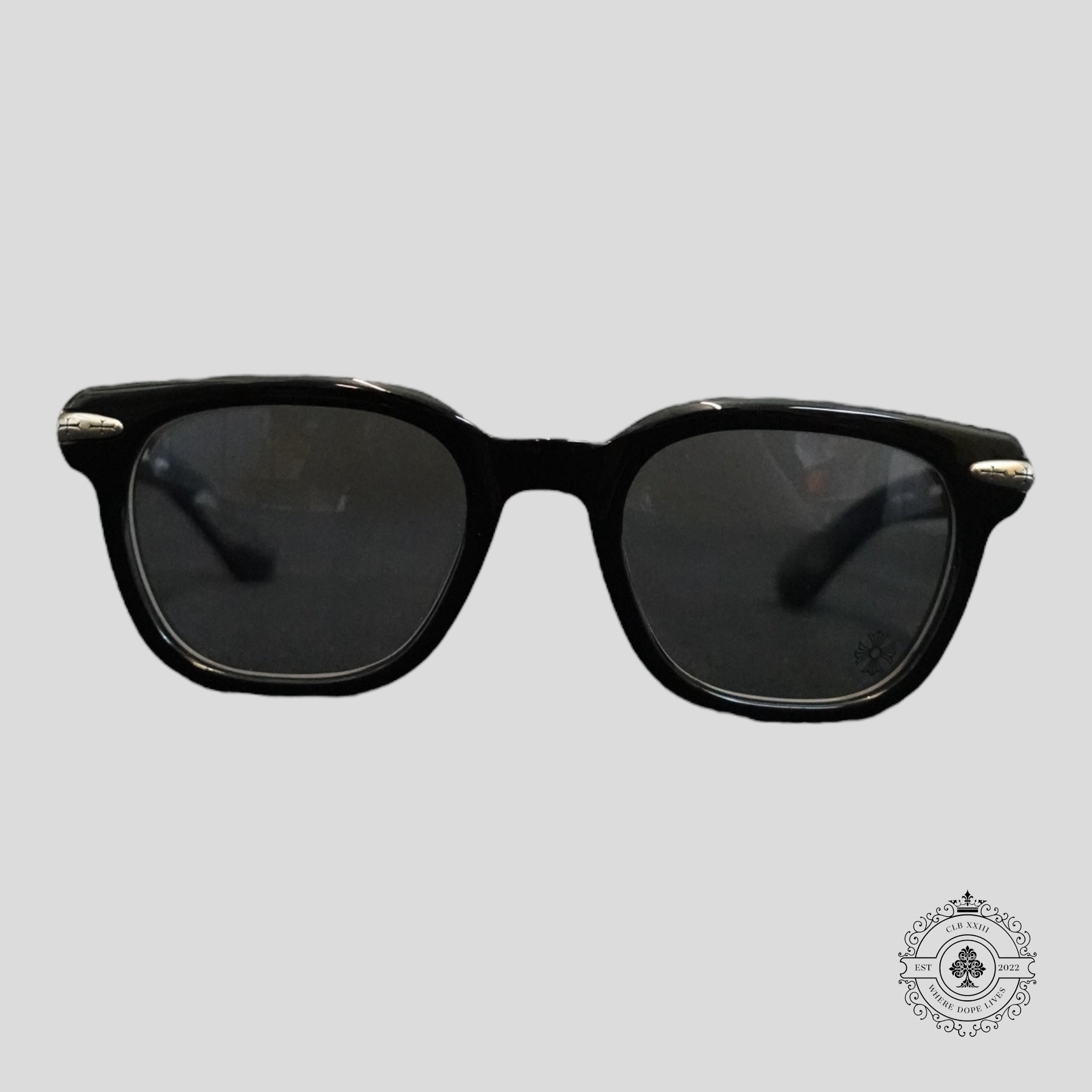 Chrome Hearts Drippin Glasses in Black/Silver