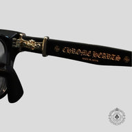 Chrome Hearts Diamond Embellished Vagillionaire II Glasses in Black/Gold