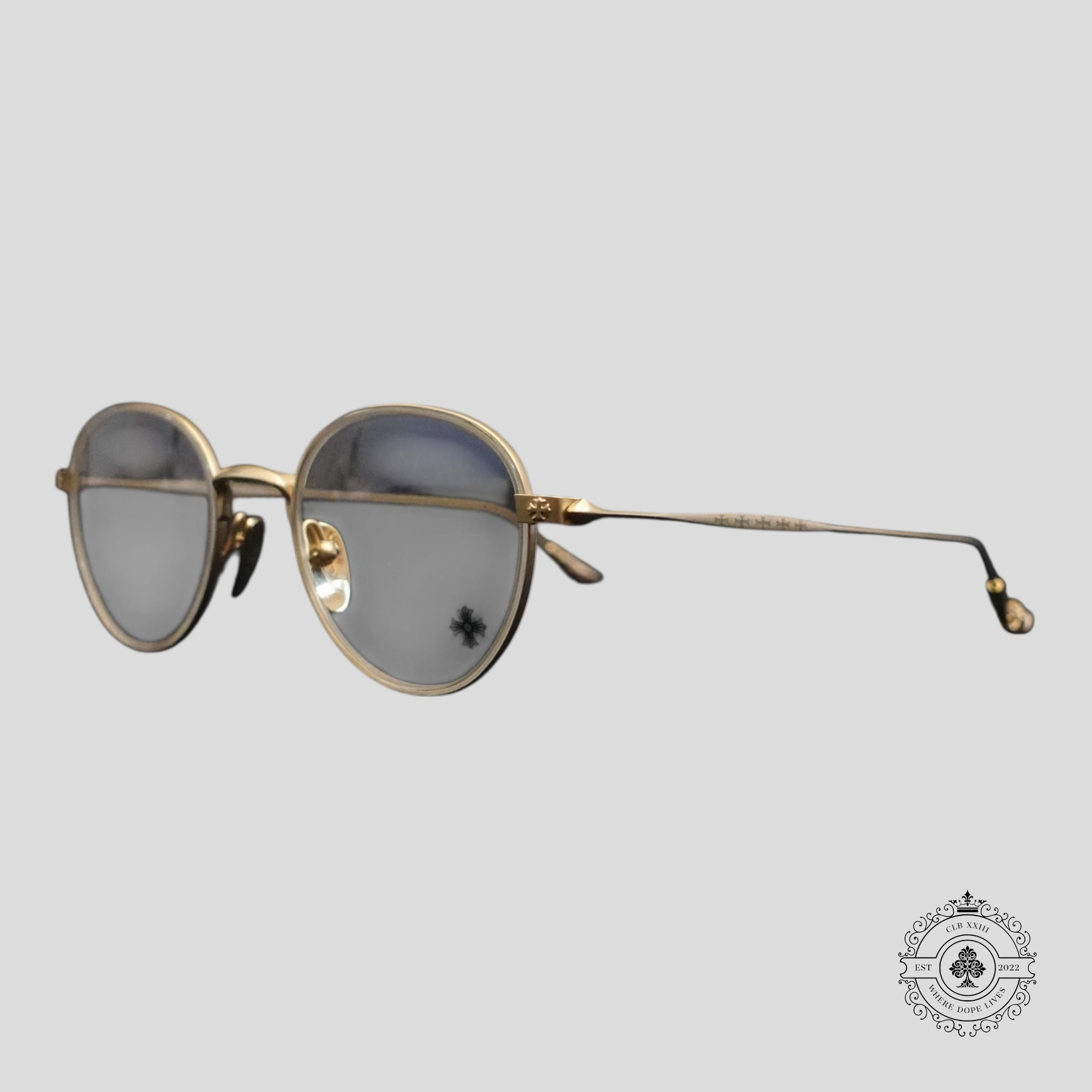Chrome Hearts Bone Prone IV Glasses in Gold