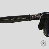 Chrome Hearts Diamond Embellished Vagillionaire II Glasses in Green/Silver