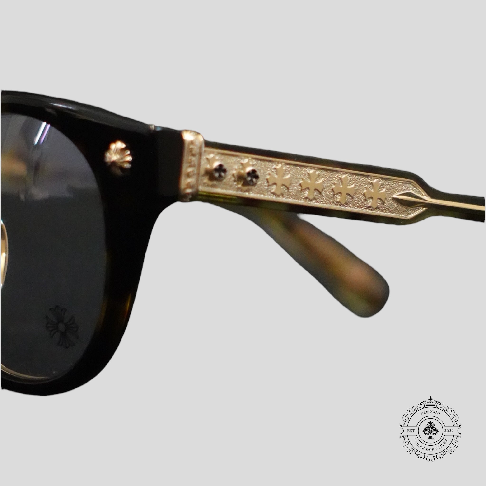 Chrome Hearts Dingalonglinglong Glasses in Tortoise Shell/Gold