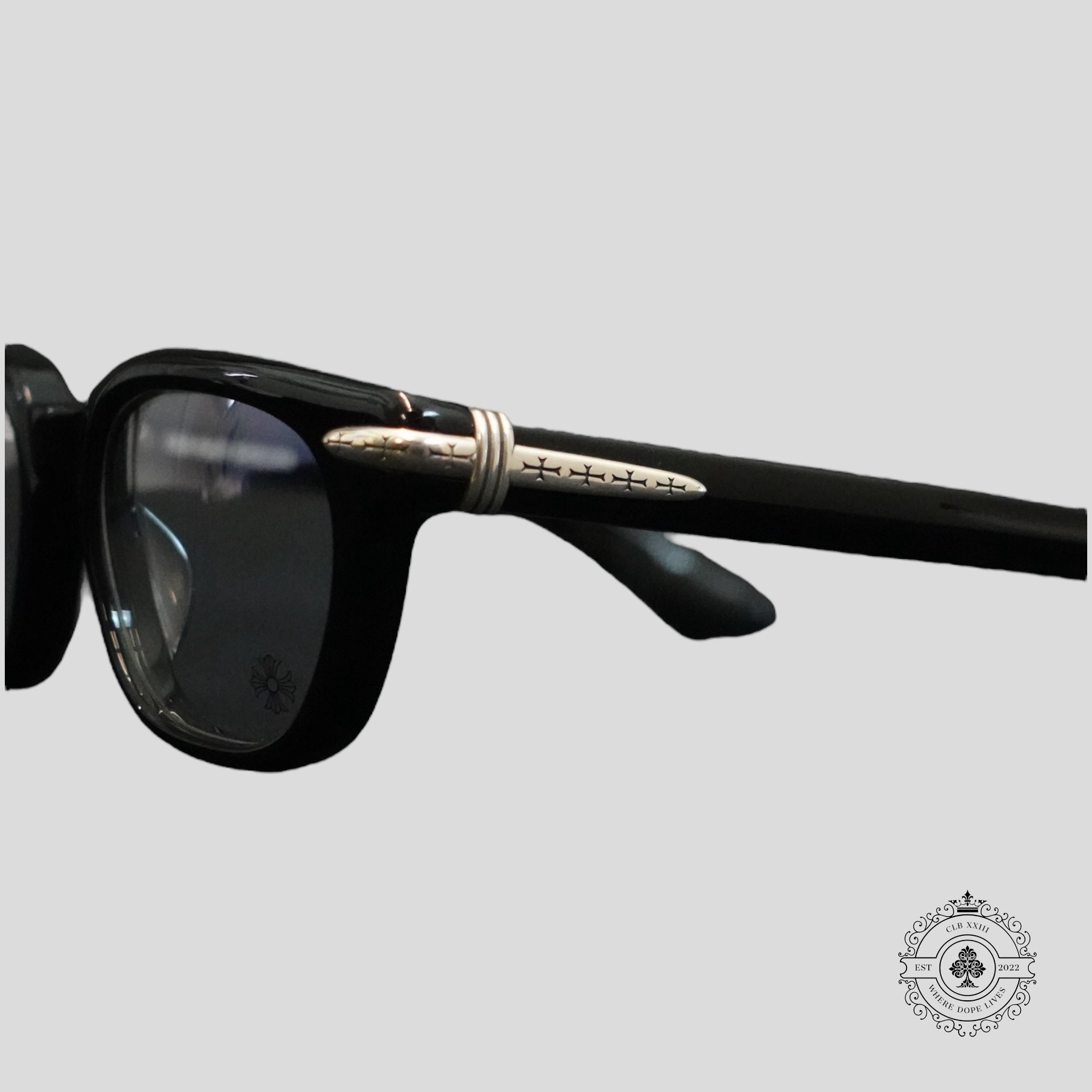 Chrome Hearts Drippin Glasses in Black/Silver