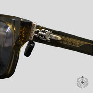 Chrome Hearts Box Officer Glasses in Translucent Olive/Silver