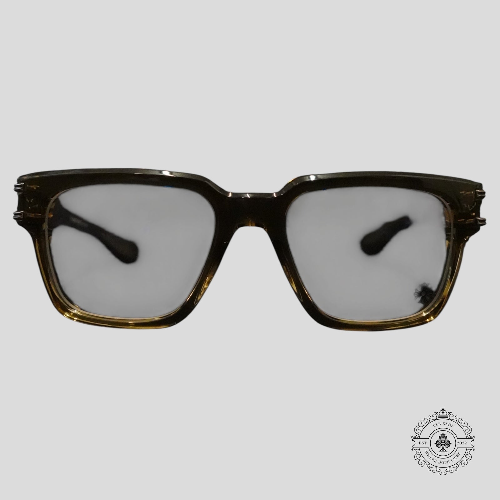 Chrome Hearts Bulge Glasses in Olive/Silver