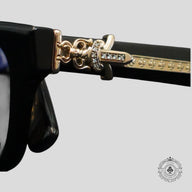 Chrome Hearts Diamond Embellished Vagillionaire II Glasses in Black/Gold
