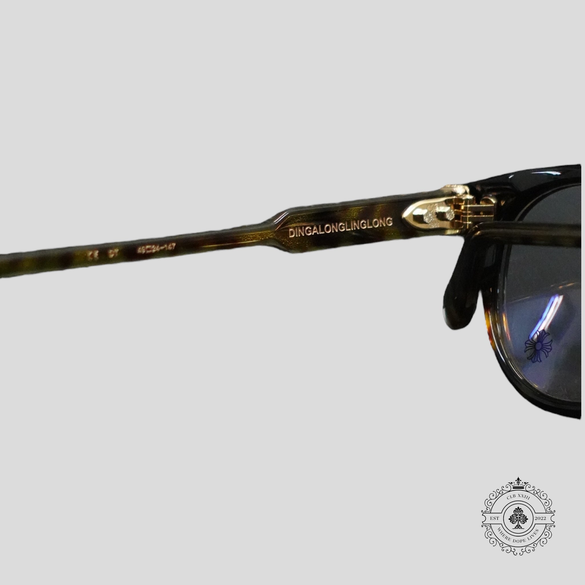 Chrome Hearts Dingalonglinglong Glasses in Tortoise Shell/Gold