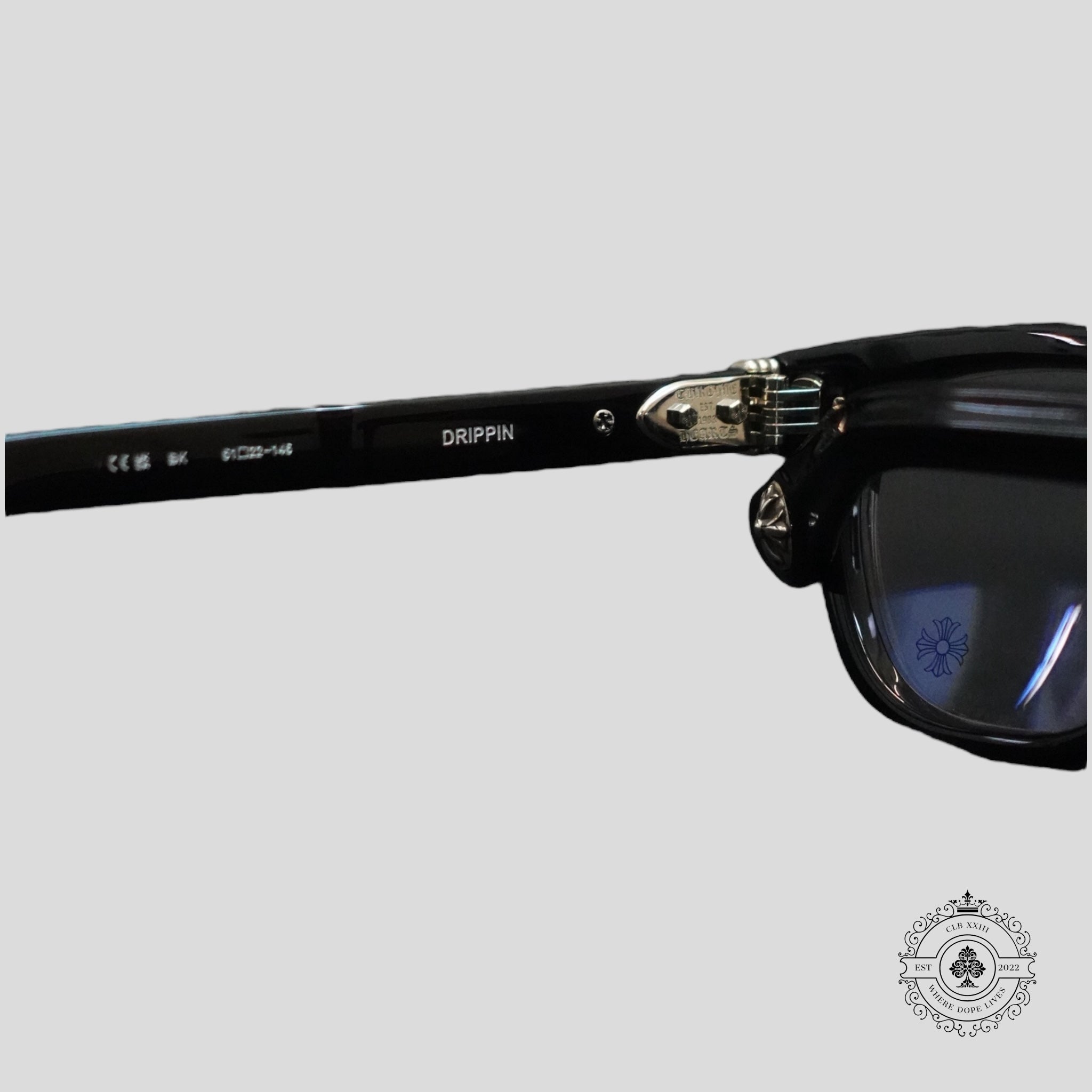 Chrome Hearts Drippin Glasses in Black/Silver
