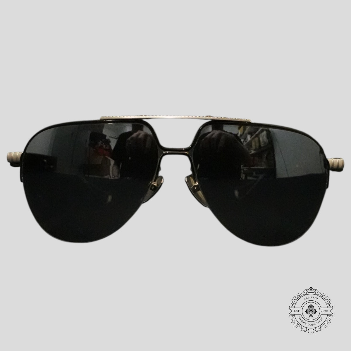Chrome Hearts Full Metal Chicken Glasses in Zebra/Silver