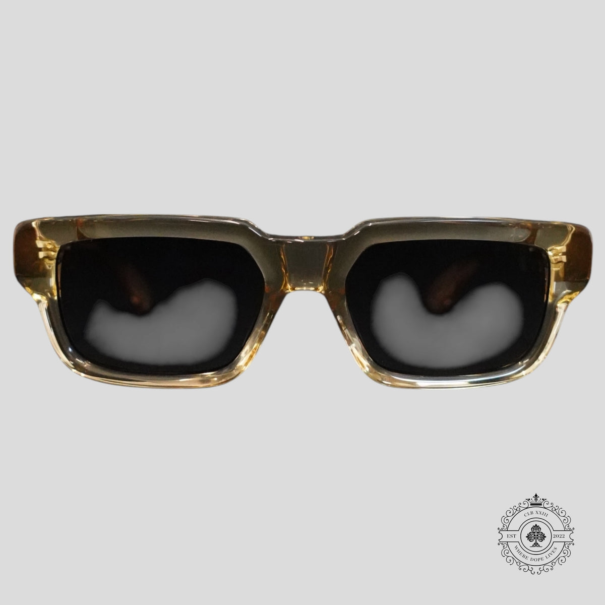 Chrome Hearts 2 Thick Sunglasses in Clear/Gold
