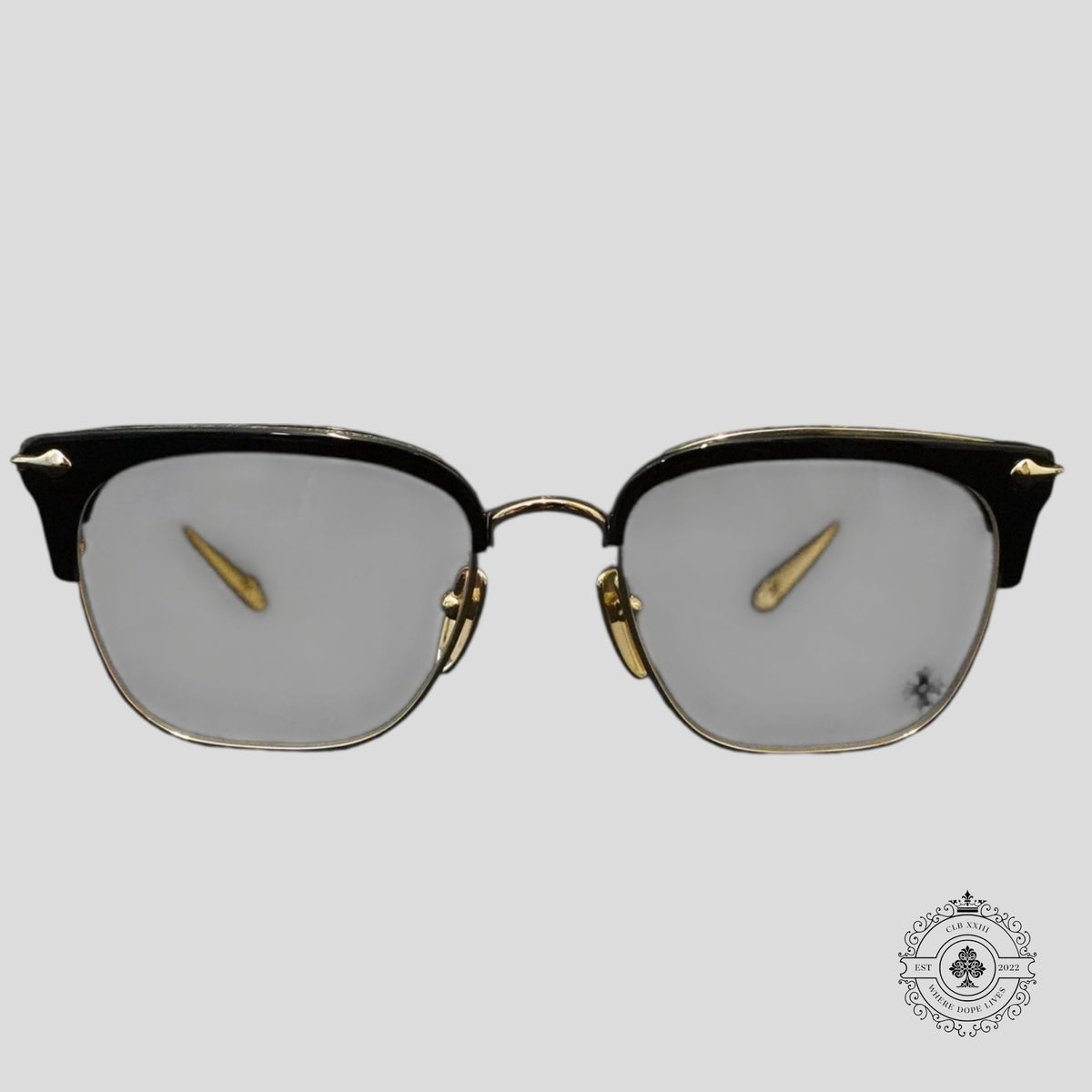 Chrome Hearts Sluntradiction Glasses in Black/Gold