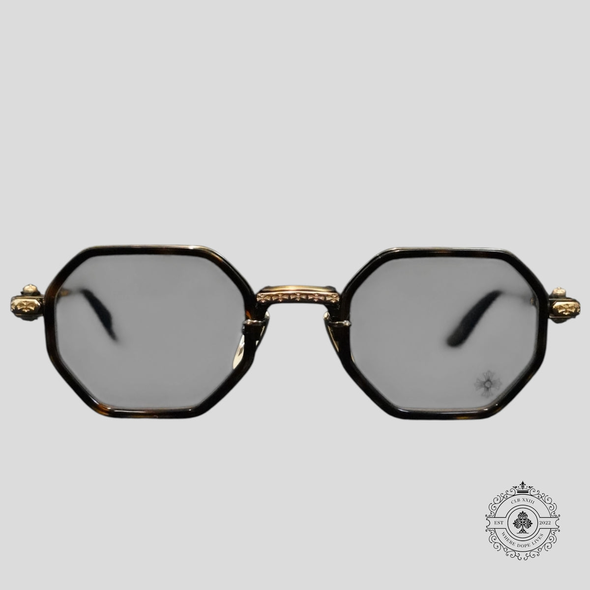 Chrome Hearts Tatters Glasses in Tortoise Shell/Gold