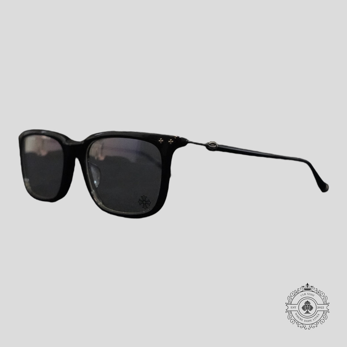 Chrome Heart Ricky's Chrome Hearts Big Ricky II-A Glasses in Black/Silver | Authentic Chrome ...