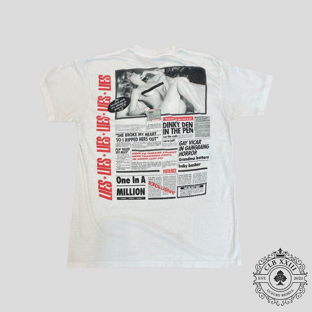 Vintage Guns N' Roses G N' R Lies T-Shirt in White