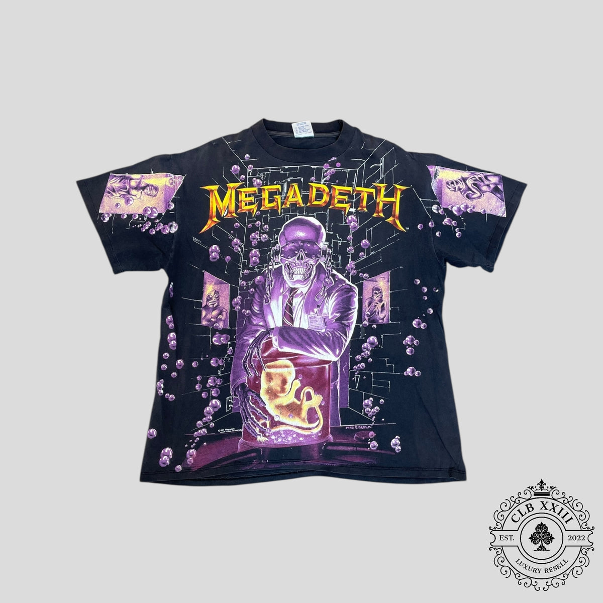 Vintage Megadeth Hangar 18 All Over Print T-Shirt in Black