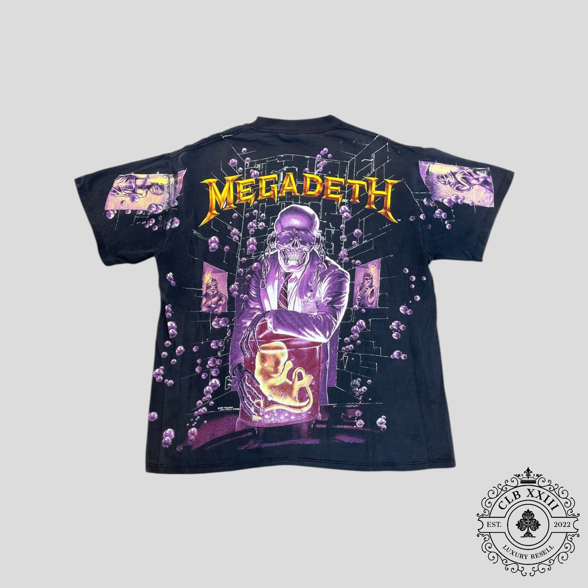 Vintage Megadeth Hangar 18 All Over Print T-Shirt in Black