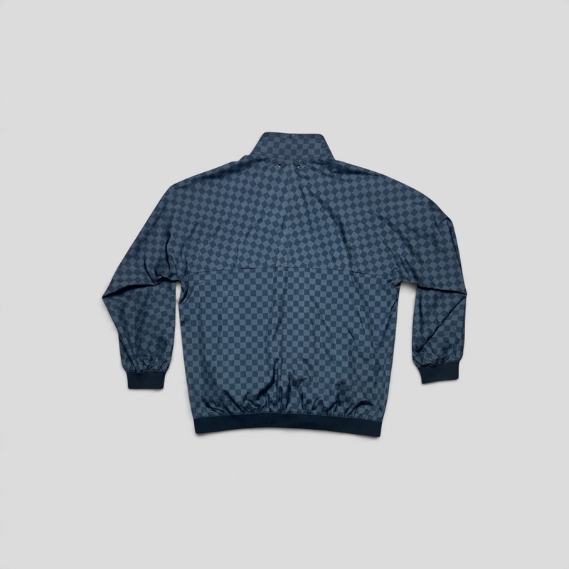 CLB XXIII Louis Vuitton black polyester reversible windbreaker with checkered Damier pattern, back view