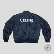 Celine Homme Oversized Chain Logo Bomber in Black