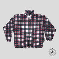 Balenciaga Oversized Tartan Fleece Sweater in Black/Red/White