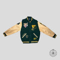 Ralph Lauren Tigers Varsity Jacket in Green/Tan