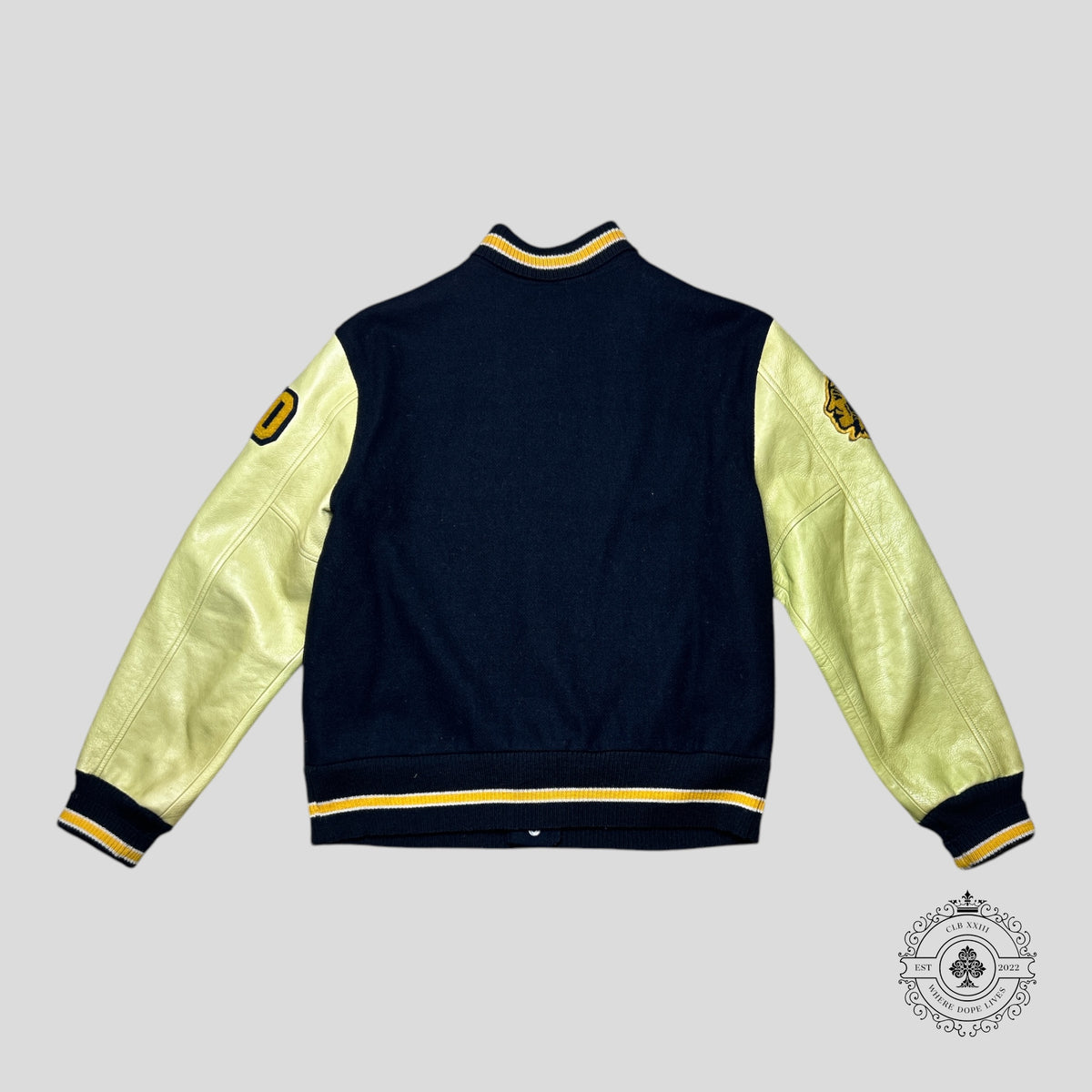 RRL NYC Champs Varsity Jacket in Black/Yellow