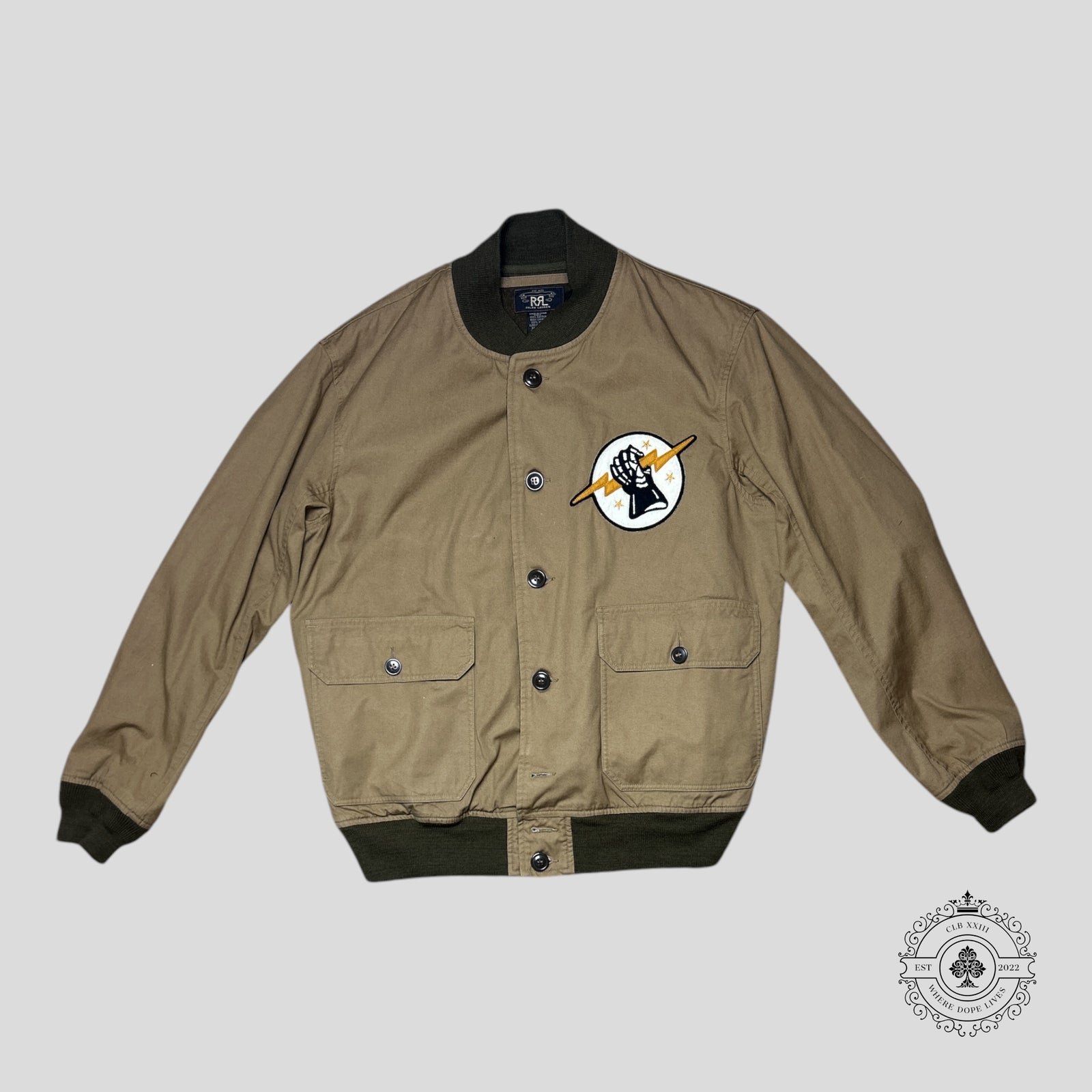 RRL Varsity Jacket in Brown