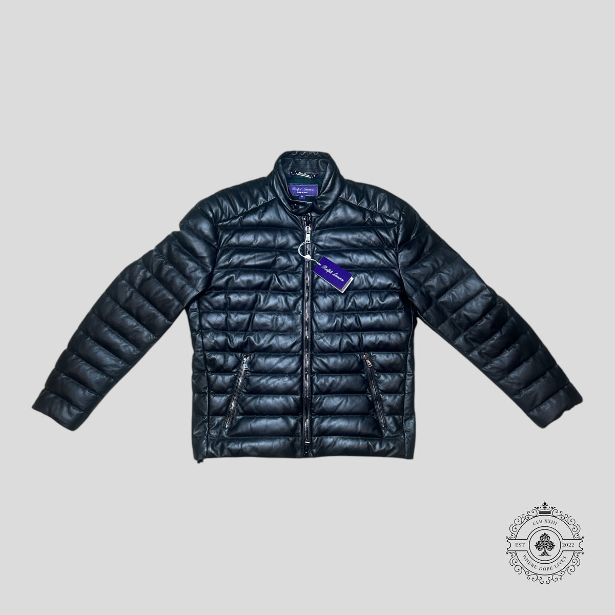 Ralph Lauren Purple Label Leather Jacket in Black
