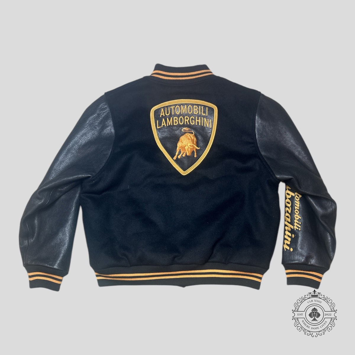 Rhude X Lamborghini Varsity Jacket in Black