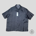 Dior CD Icon Silk Button Up Bowling Shirt in Grey