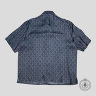 Dior CD Icon Silk Button Up Bowling Shirt in Grey